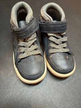 Carter's Toddler High Top Sneakers Black Gray Hook and Loop Size 9